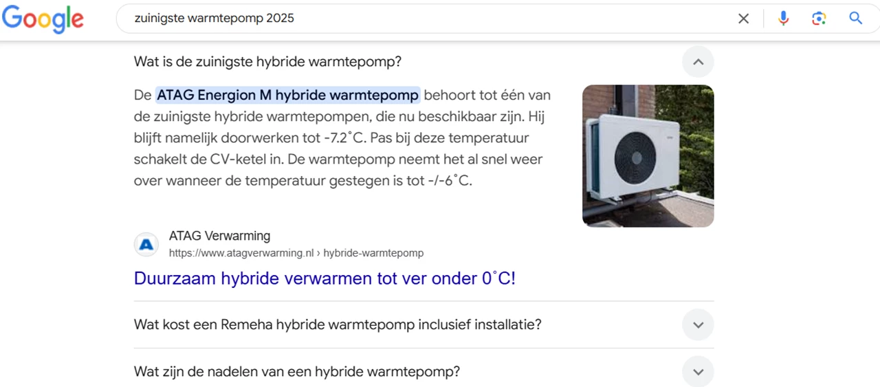 Featured snippets en meer-om-te-vragen in Google